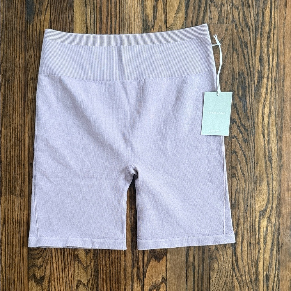 Everlane Pale Lavender Ribbed Bike Shorts - Picture 3 of 10